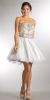 Main image of Strapless Beaded Top Shiny Tulle Short Homecoming Dress